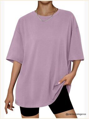Oversized Plus Size Workout Tops Loose Fit Summer Tee Trendy Blouse